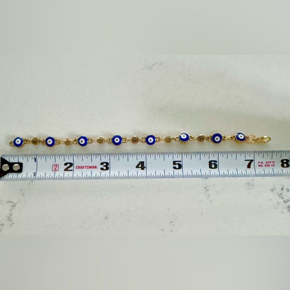 Evil Eye Gold Charm Bracelet - Picture 3 of 3